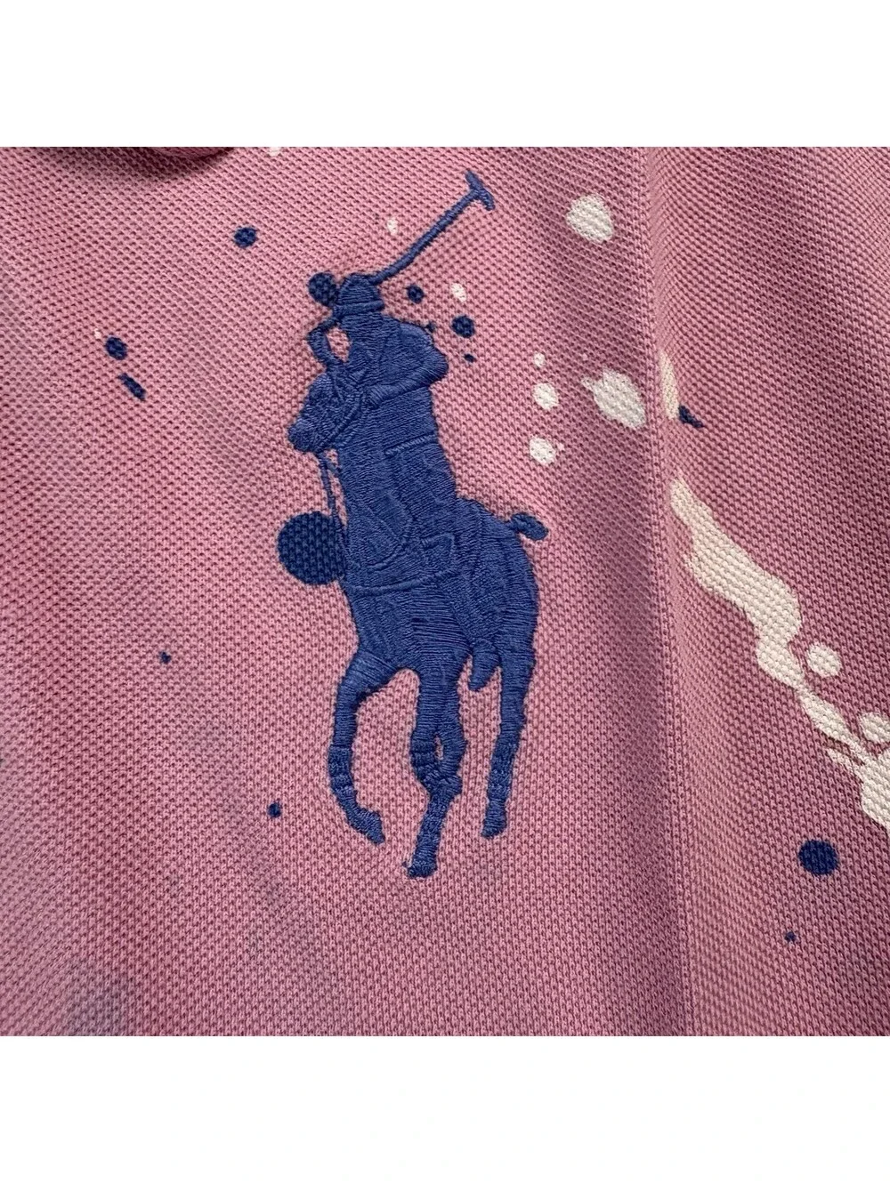 Polo Ralph Lauren Paint Splatter Big Pony Polo Shirt Size Small (?) Pink